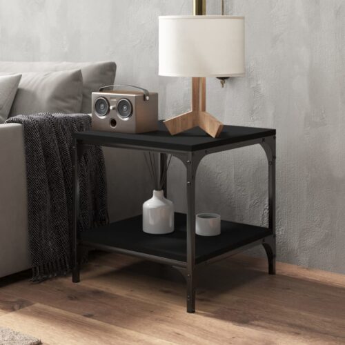 Side Tables 2pcs Black 40x40x40cm Engineered Wood - Image 4