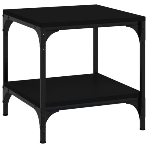 Side Tables 2pcs Black 40x40x40cm Engineered Wood - Image 5