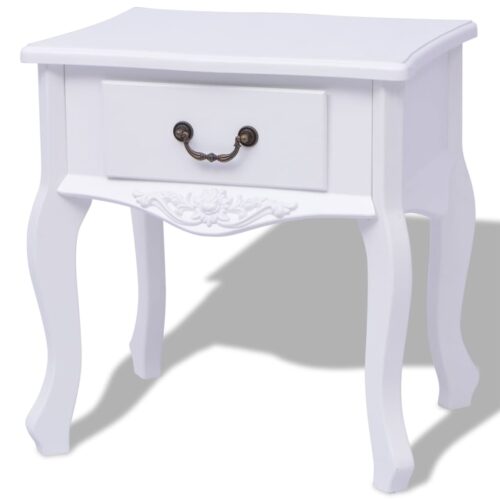 Bedside Cabinet MDF White - Image 5