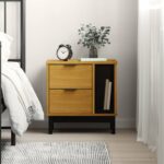 Bedside Cabinet FLAM 49x35x50cm Solid Wood Pine
