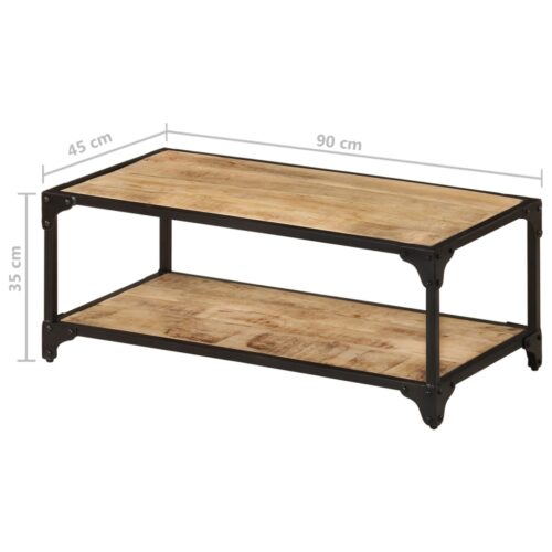 Coffee Table 90x45x35cm Solid Rough Mango Wood - Image 8