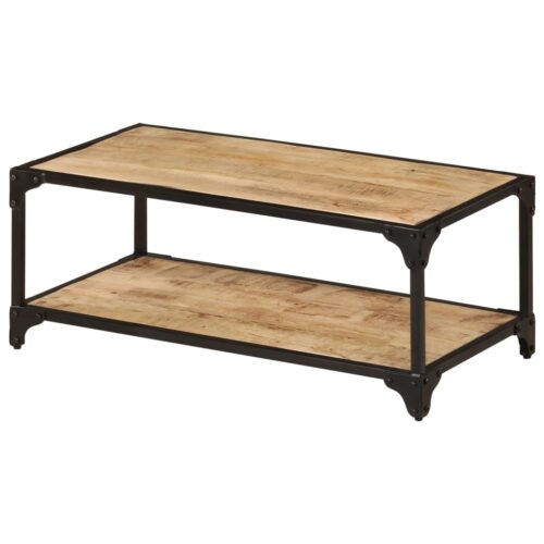 Coffee Table 90x45x35cm Solid Rough Mango Wood - Image 9