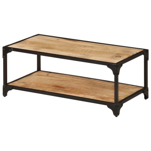 Coffee Table 90x45x35cm Solid Rough Mango Wood - Image 10