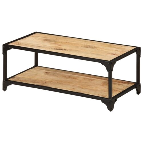 Coffee Table 90x45x35cm Solid Rough Mango Wood - Image 11
