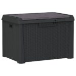 Garden Storage Box with Seat Cushion Anthracite 125L PP