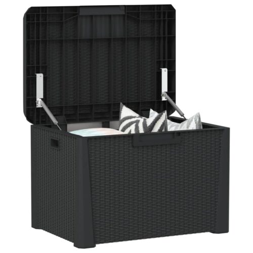 Garden Storage Box with Seat Cushion Anthracite 125L PP - Image 4