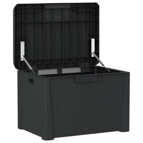 Garden Storage Box with Seat Cushion Anthracite 125L PP - Image 5