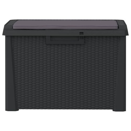 Garden Storage Box with Seat Cushion Anthracite 125L PP - Image 6