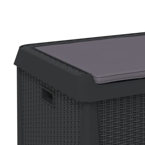 Garden Storage Box with Seat Cushion Anthracite 125L PP - Image 9