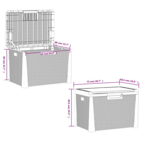 Garden Storage Box with Seat Cushion Anthracite 125L PP - Image 10