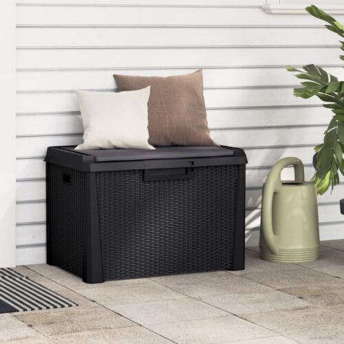 Garden Storage Box with Seat Cushion Anthracite 125L PP - Image 11