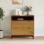 Drawer Cabinet FLAM 80x40x80cm Solid Wood Pine