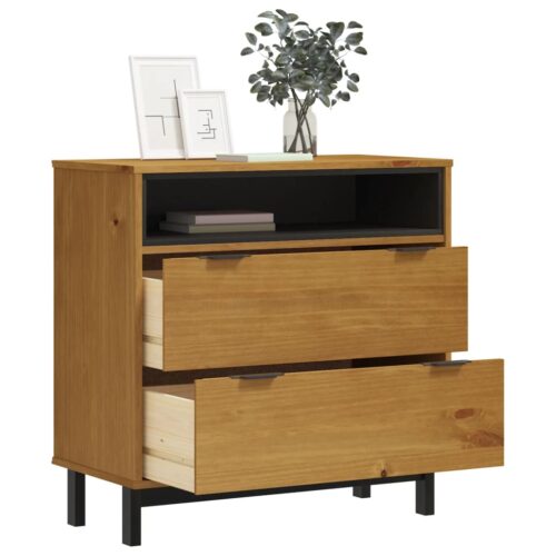 Drawer Cabinet FLAM 80x40x80cm Solid Wood Pine - Image 3