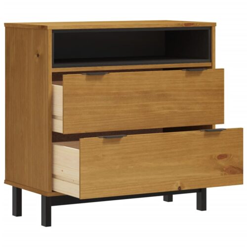 Drawer Cabinet FLAM 80x40x80cm Solid Wood Pine - Image 4
