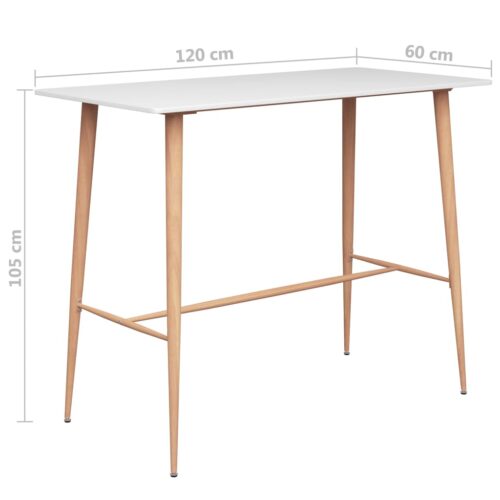 Bar Table White 120x60x105cm - Image 5