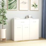Sideboard White 88x30x70cm Engineered Wood