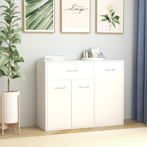 Sideboard White 88x30x70cm Engineered Wood