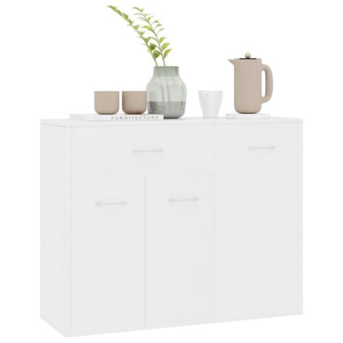 Sideboard White 88x30x70cm Engineered Wood - Image 4
