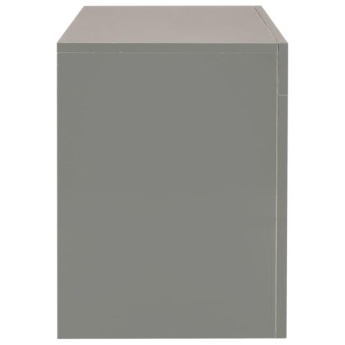 TV Cabinet with LED Lights High Gloss Grey 130x35x45cm - Image 9