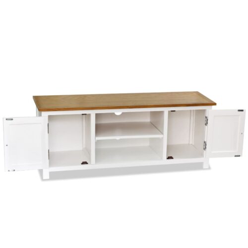 TV Cabinet 120x35x48cm Solid Oak Wood - Image 2