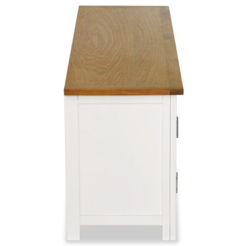 TV Cabinet 120x35x48cm Solid Oak Wood - Image 4