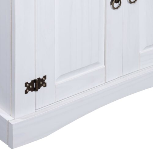 Cupboard Mexican Pine Corona Range White 80x40x170cm - Image 4