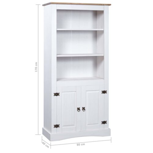 Cupboard Mexican Pine Corona Range White 80x40x170cm - Image 5