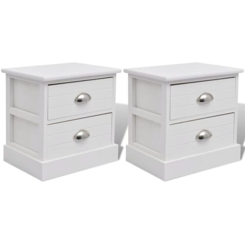 French Bedside Cabinets 2pcs White - Image 2