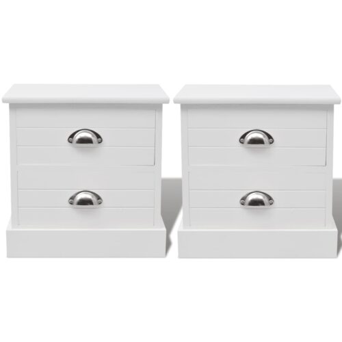 French Bedside Cabinets 2pcs White - Image 3
