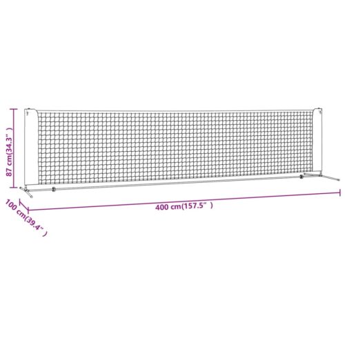Tennis Net Black Red 400x100x87cm Polyester - Image 9