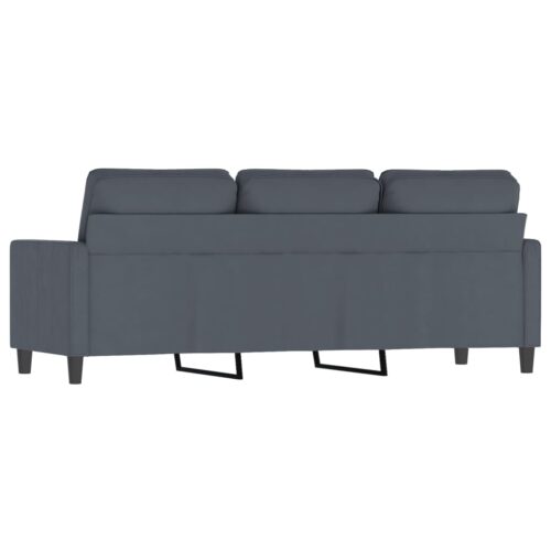 3-Seater Sofa Dark Grey 180cm Velvet - Image 5
