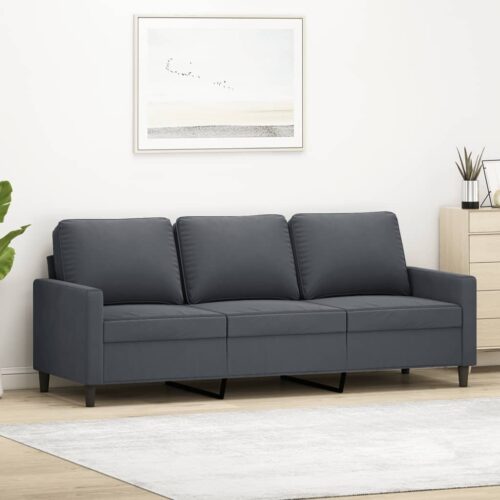3-Seater Sofa Dark Grey 180cm Velvet - Image 9