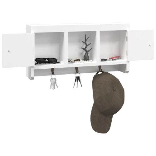 Key Cabinet White 40x8.5x20cm Engineered Wood Steel - Image 4