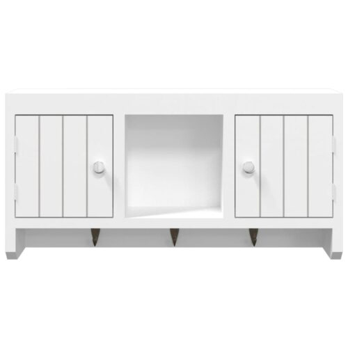 Key Cabinet White 40x8.5x20cm Engineered Wood Steel - Image 5