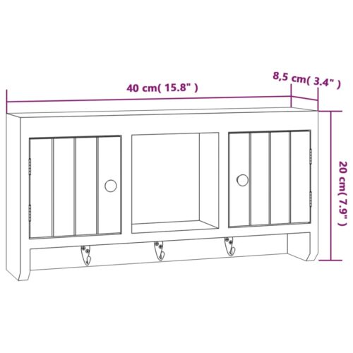Key Cabinet White 40x8.5x20cm Engineered Wood Steel - Image 11