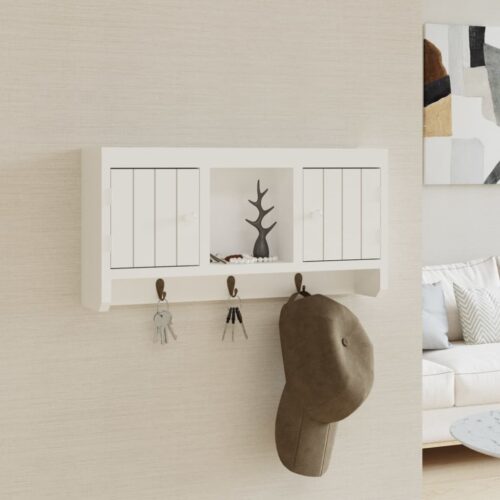 Key Cabinet White 40x8.5x20cm Engineered Wood Steel - Image 12