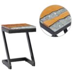 Coffee Table 30x30x50cm Solid Teak Wood Polyresin