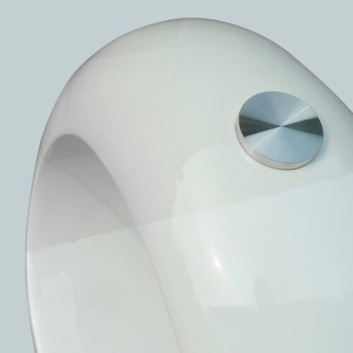 Coffee Table with Oval Glass Top High Gloss White - Image 3
