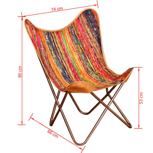 Butterfly Chair Multicolour Chindi Fabric - Image 10