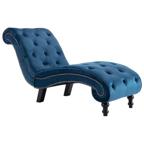 Chaise Lounge Blue Velvet - Image 2