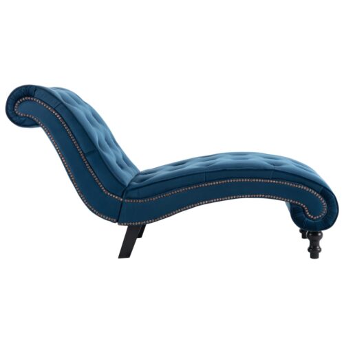Chaise Lounge Blue Velvet - Image 4