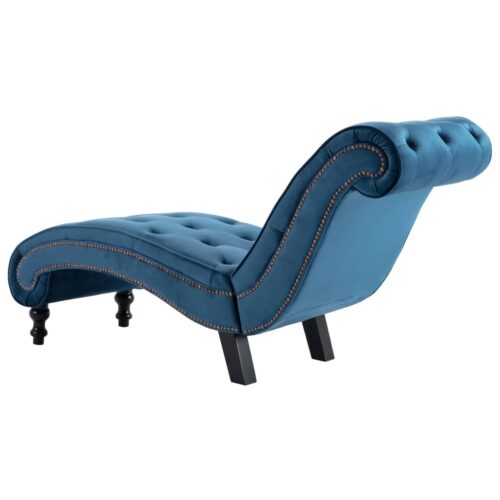 Chaise Lounge Blue Velvet - Image 5