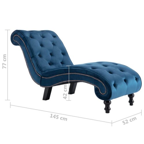 Chaise Lounge Blue Velvet - Image 8