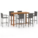 7-Piece Garden Bar Set Grey