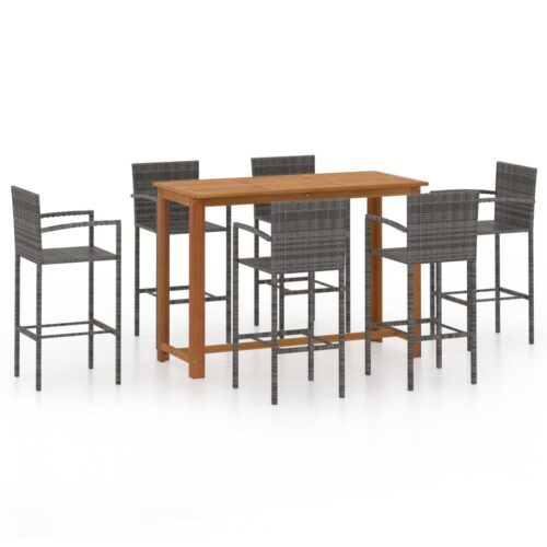 7-Piece Garden Bar Set Grey