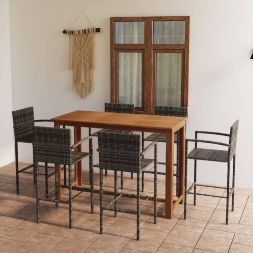 7-Piece Garden Bar Set Grey - Image 12