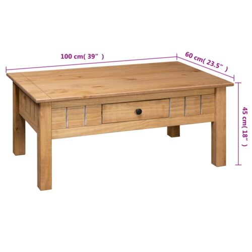 Coffee Table 100x60x45cm Solid Pine Wood Panama Range - Image 9