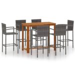 7-Piece Garden Bar Set Grey