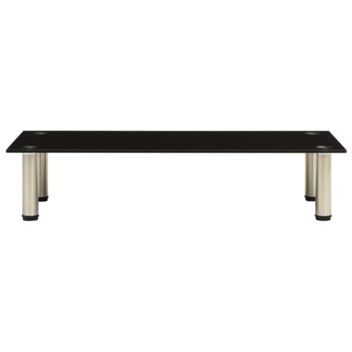 TV Stand Black 80x35x17cm Tempered Glass - Image 2