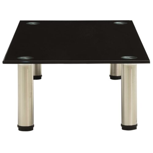 TV Stand Black 80x35x17cm Tempered Glass - Image 3